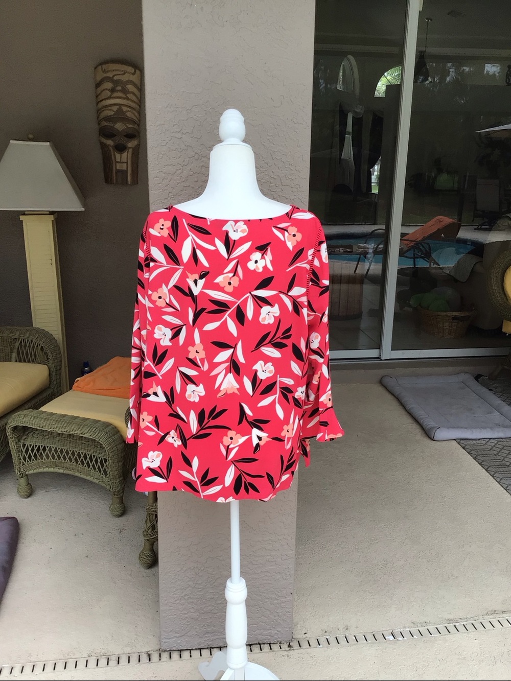 NWT Talbots floral print bell sleeve blouse - Picture 2 of 6